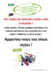 Ecole Maurice Gilardon “Projet collecte de stylos”